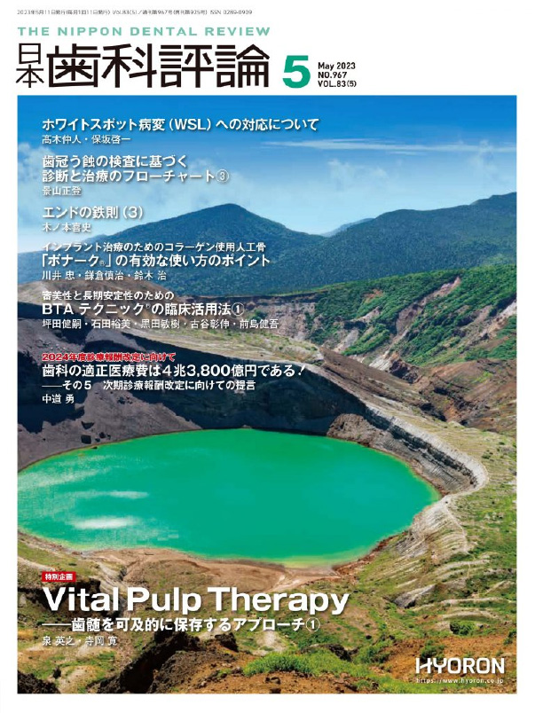 歯科の月間機関紙　歯科評論の特集で２巻にわたる 　【BTAテクニックR　の臨床応用活用法】（2023年5月, 号7月号）1